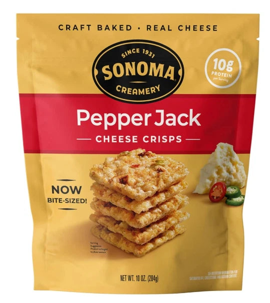 Sonoma Creamery Pepper Jack Real Cheese Crisps Craft Baked Crackers Pack of 284g