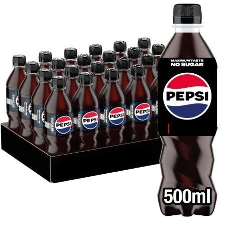 Pepsi Max Zero Sugar 500ml Bottles Pack of 24