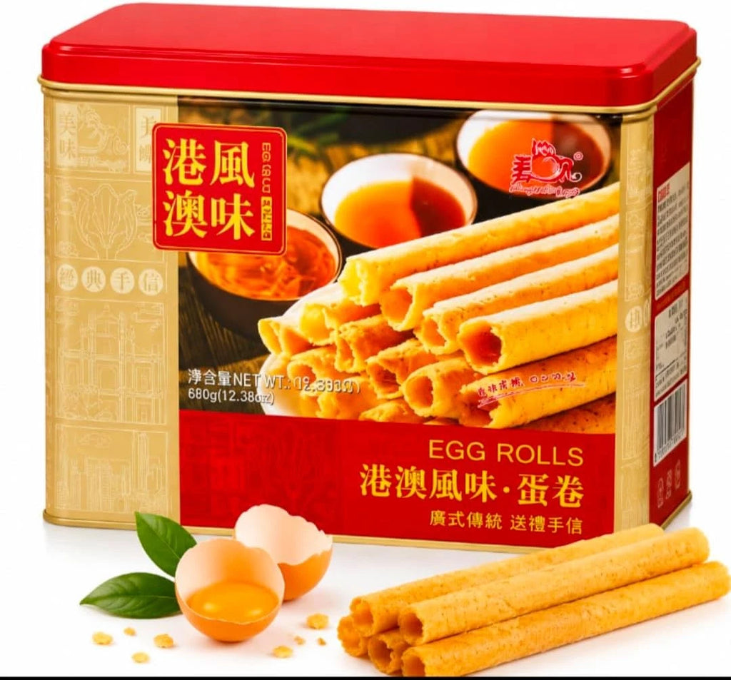 Hong Kong Macau Style Egg Rolls Tin 680g Made with Fresh Eggs