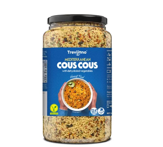 Trevijano Mediterranean Cous Cous with Vegetables Spiced Flavour Vegan Pack 1kg