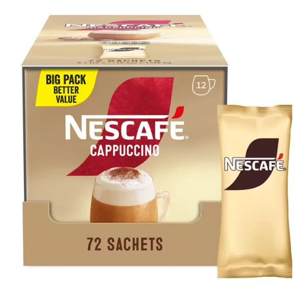 NESCAFÉ Cappuccino Instant Coffee Sachets - 72 x 15.5g