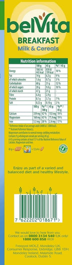 Belvita Breakfast Biscuits Milk & Cereals, 12 x 45 g (Pack of 2)