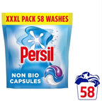 Persil Non Bio Wash Pods Laundry Detergent Washing Tablet Pack 2 x 58 Capsules