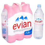 Evian Still Mineral Water Natural Drinking Water Screw Cap Bottle 1.5L x 6