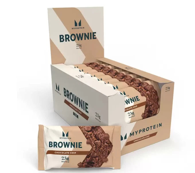 My Protein Brownie Chocolate Chip Sweet Cocoa Chunks Baked Snack Bar Pack 12x75g