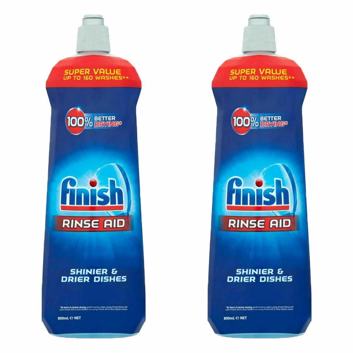Finish Rinse Aid 800ml Dishwasher Rinse Drying Agent pack of 2
