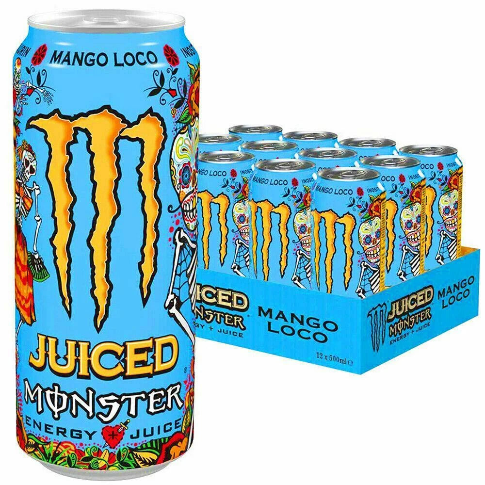 Monster Juice Mango Loco Energy Drinks 500ml Pack of 12