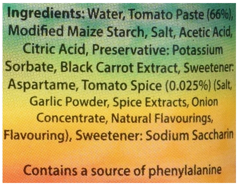 White Pearl Tomato Ketchup 4.5kg Vegan and Gluten Free