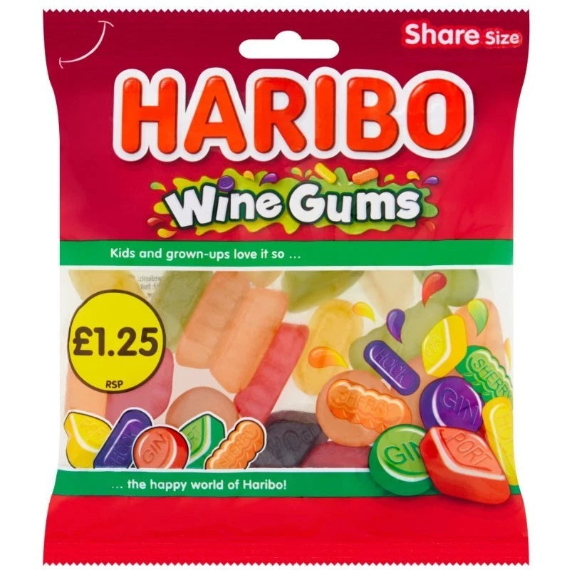Haribo Share Bags 140g Fruity Fizzy Gummy Jelly Sweets Assorted Flavours 12 Pack