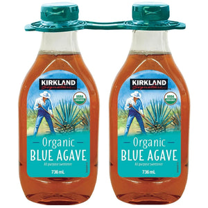 Kirkland Signature Organic Blue Agave Sweetener Vegan Syrup - Pack of 2 x 736ml