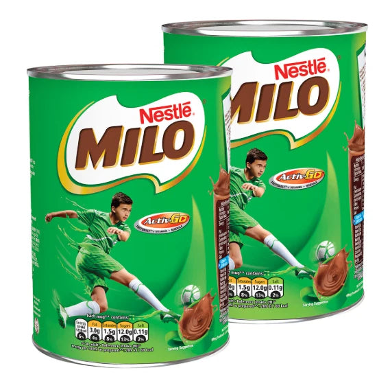 Nestle Milo Malted Milk Malt Extract Skimmed Milk &Cocoa Chocolate Pack 2 x 400g