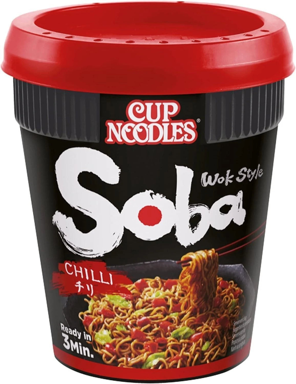 Nissin Soba Chilli Instant Wok Style Noodles 92g Pot (Pack of 8)