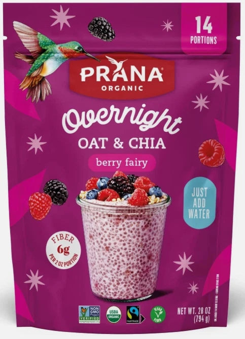 Prana Overnight Chia with Oats Berry Fairy Rich in Fiber & Protein, Vegan