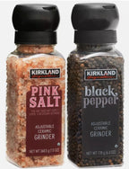 Kirkland Signature Black Pepper Corn Pink Salt Himalayan Grinder Pack + Refill