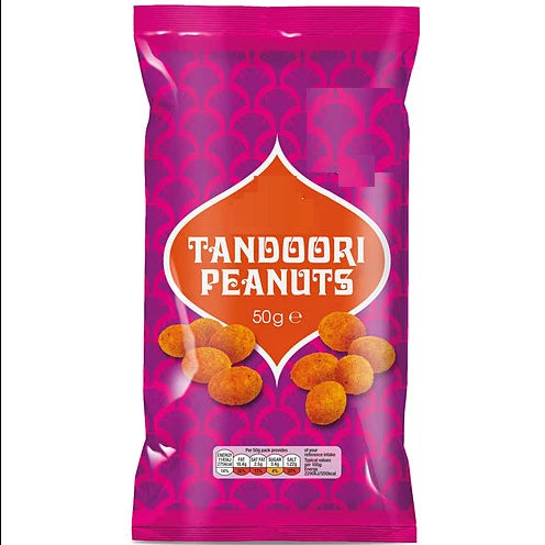 Bestin Tandoori Flavour Crispy Coated Peanuts, Vegetarian, 50g, Pack of 12
