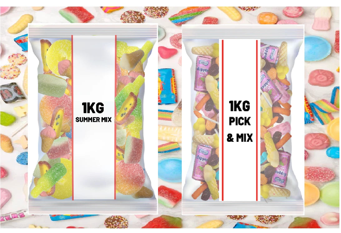 Summer Mix & Pick N Mix 1kg Fruit Flavour Jelly and Fizzy Sweets Seasonal Shapes