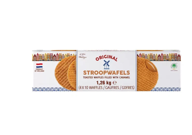 Le Chic Patissier Stroopwafels Caramel Syrup Toasted Waffles 1260g Pack 40 Pcs