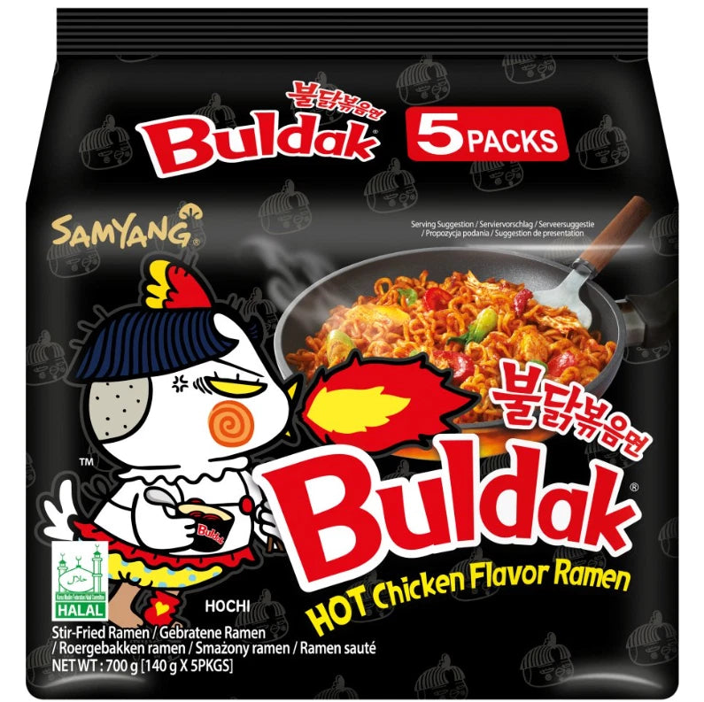 Samyang Buldak Hot Chicken Flavor Ramen Noodles 5 Pack of 140g