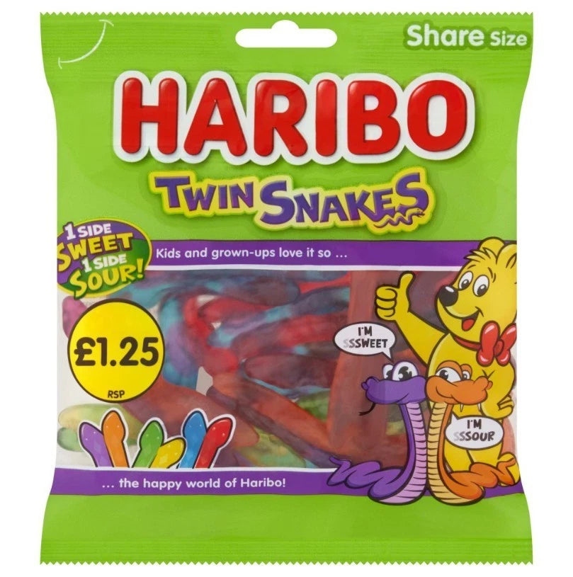 Haribo Share Bags 140g Fruity Fizzy Gummy Jelly Sweets Assorted Flavours 12 Pack