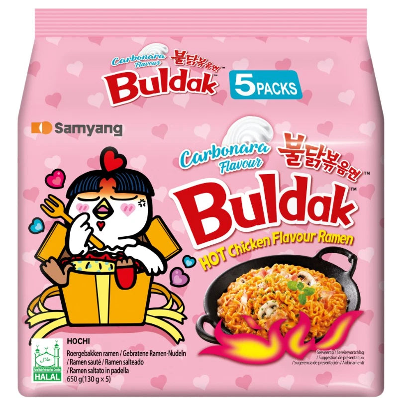 Samyang Buldak Carbonara Hot Chicken Flavor Ramen 5 x 140g
