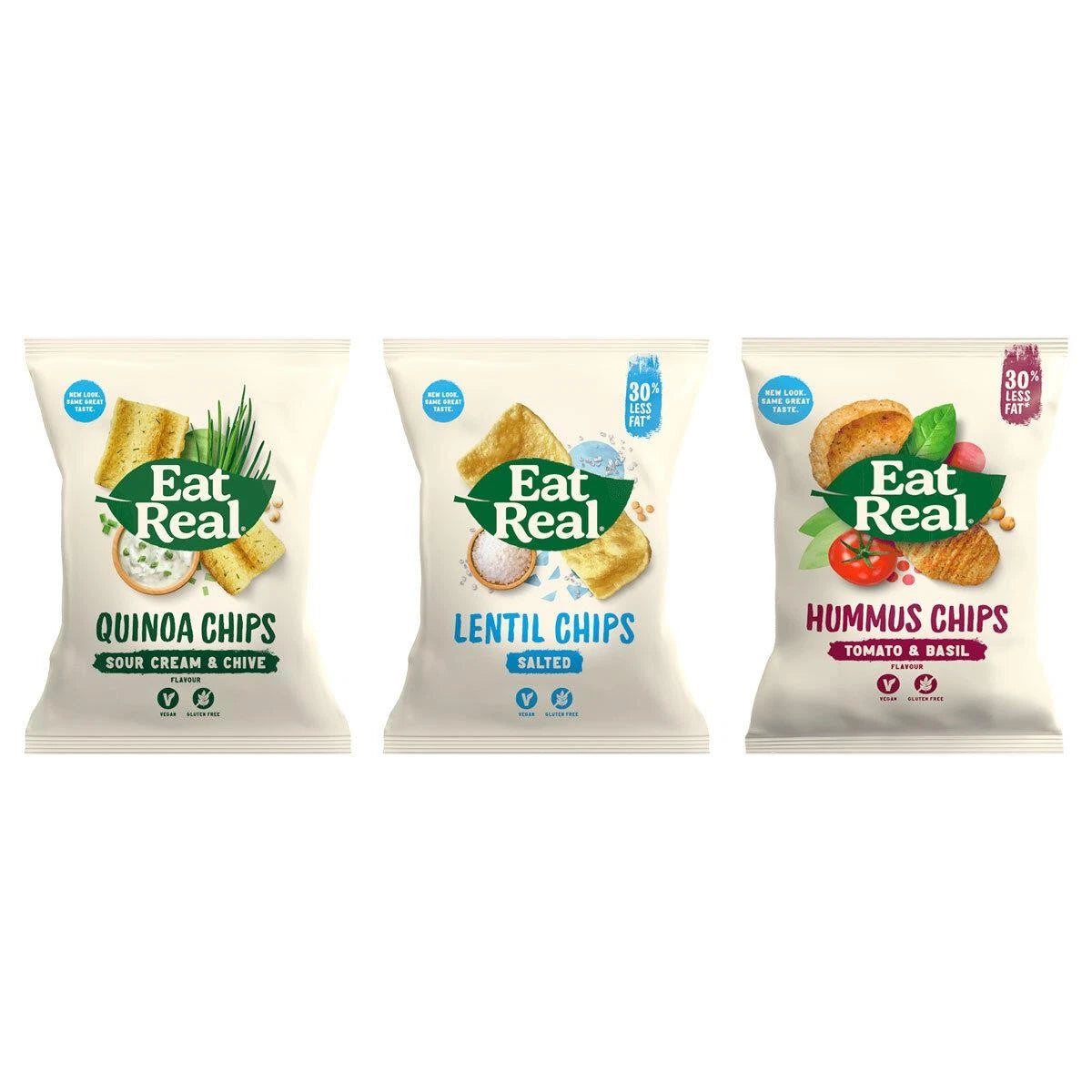 Eat Real Crisps Vegan & Healthy Snacks Variety Box Pack of 21