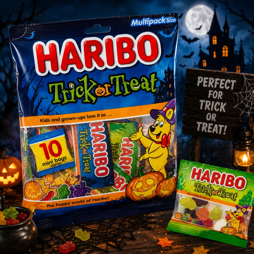 Haribo Halloween Trick or Treat Fruit Flavour Jelly & Foam Sweets 10 x 16g