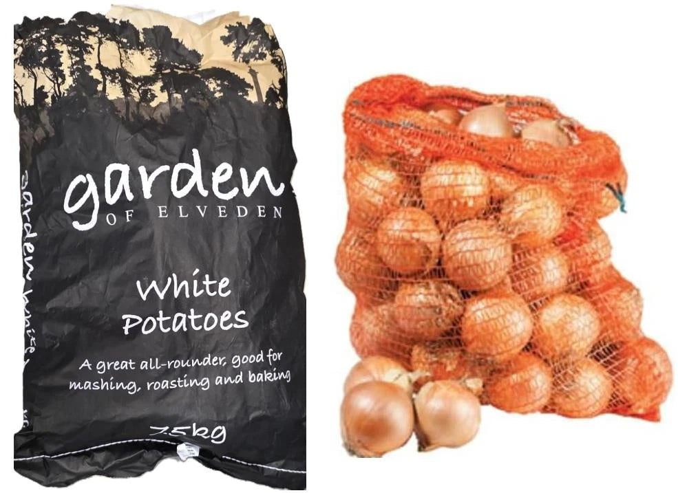 White Potatoes 7.5kg and Cooking Onions 5kg Ideal for Home and Catering