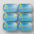 Sardines in Sunflower Oil, 120g per Can, Multi-Pack of 6 Cans