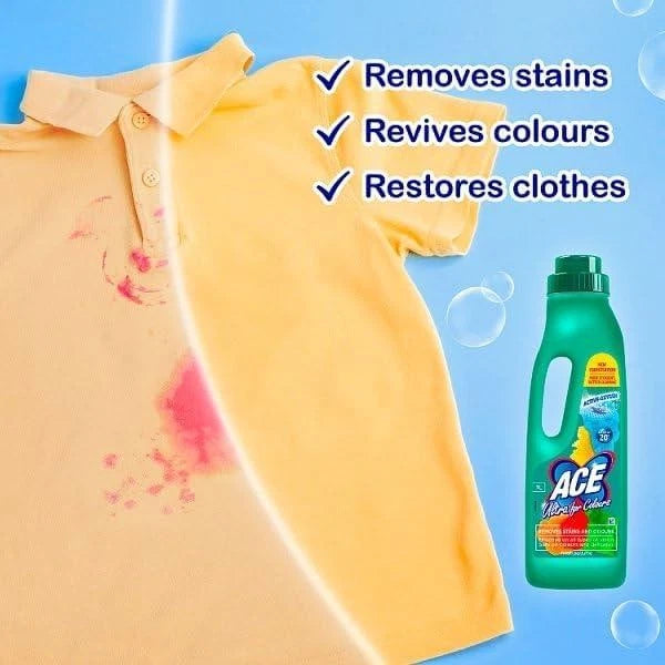 ACE Ultra Fabric Stain Remover Liquid For Whites & Colours 1L - Pack OF 2