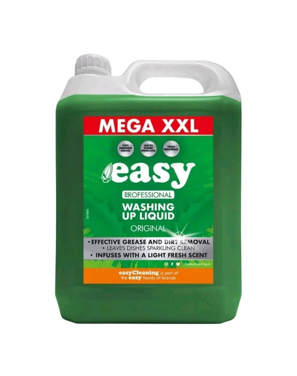 Easy Original Dish Washing Up Liquid Clean Scent Detergent Kitchen Soap Pack 5L