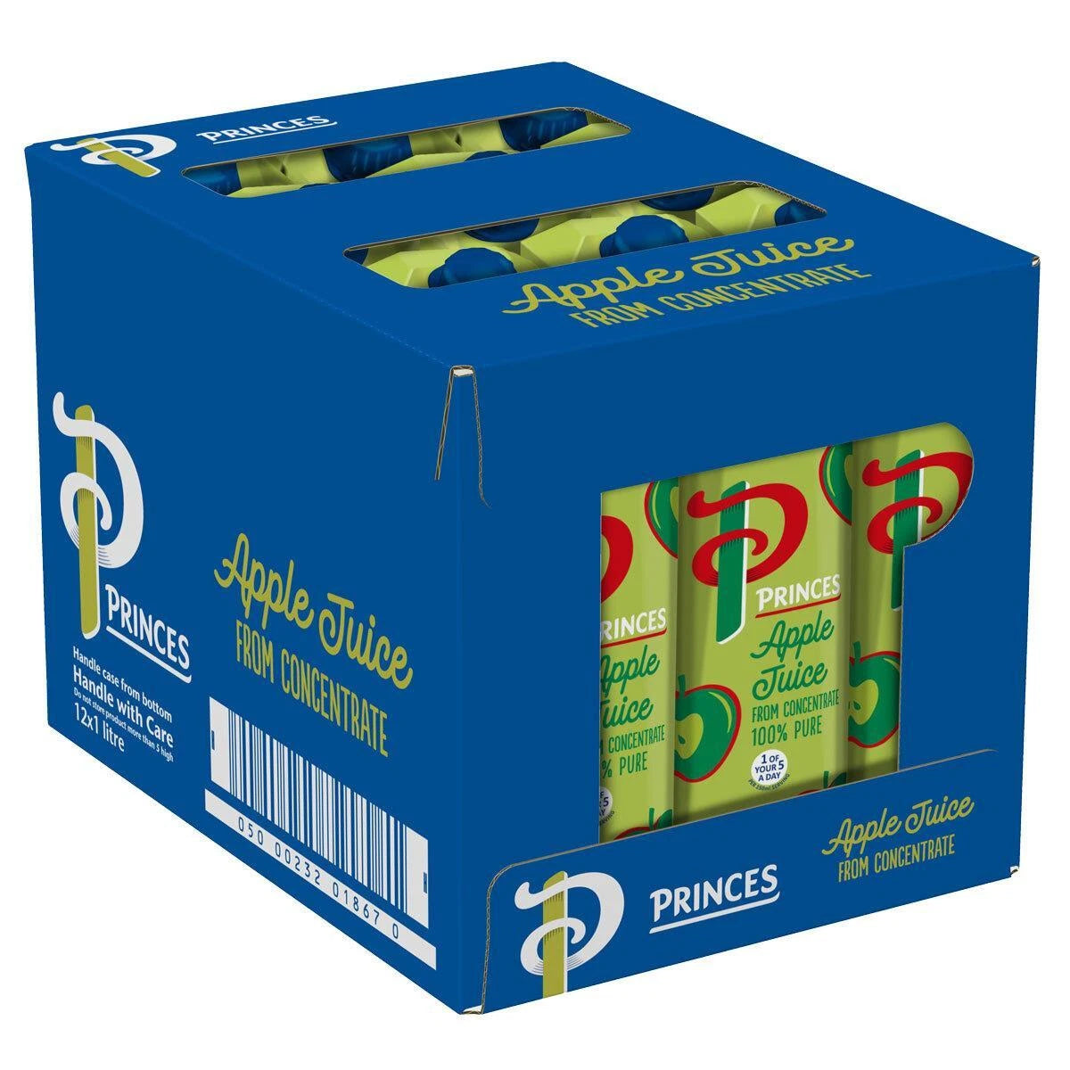 Princes Apple Juice From Concentrate 100% Pure Juice Carton Pack 12 x 1 Litre