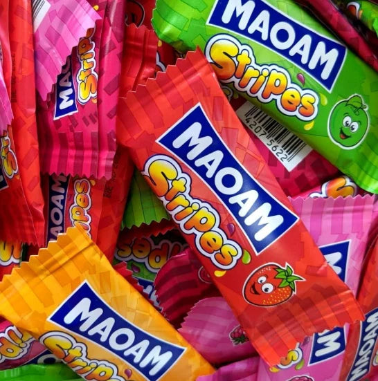 MAOAM Stripes Fruit & Cola Flavour Chewy Sweets Sharing Bag 140g Pack of 14