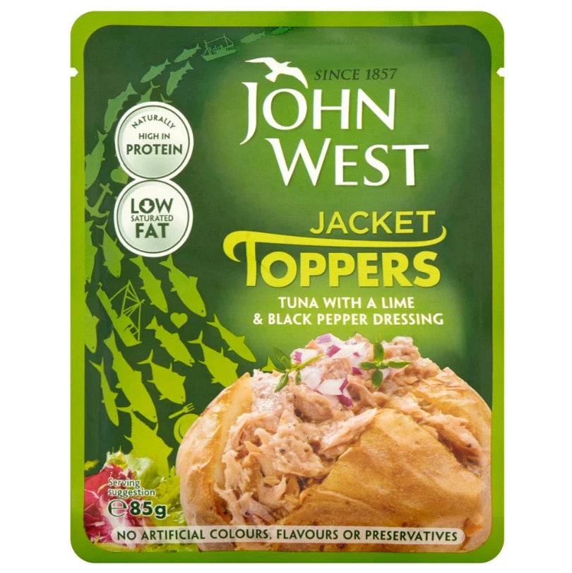 John West Jacket Toppers Tuna with a Lime & Black Pepper Dressing 85g x 10