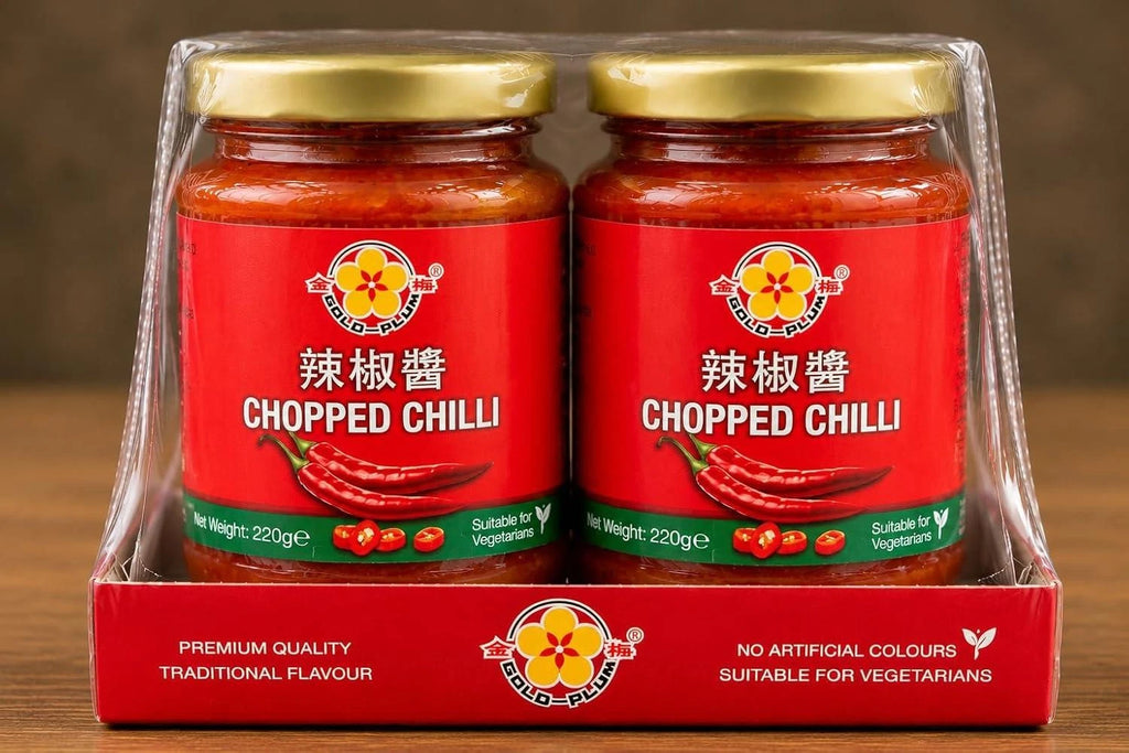 Gold Plum Chopped Chilli Sauce, Traditional Flavour 220g Pack of 2