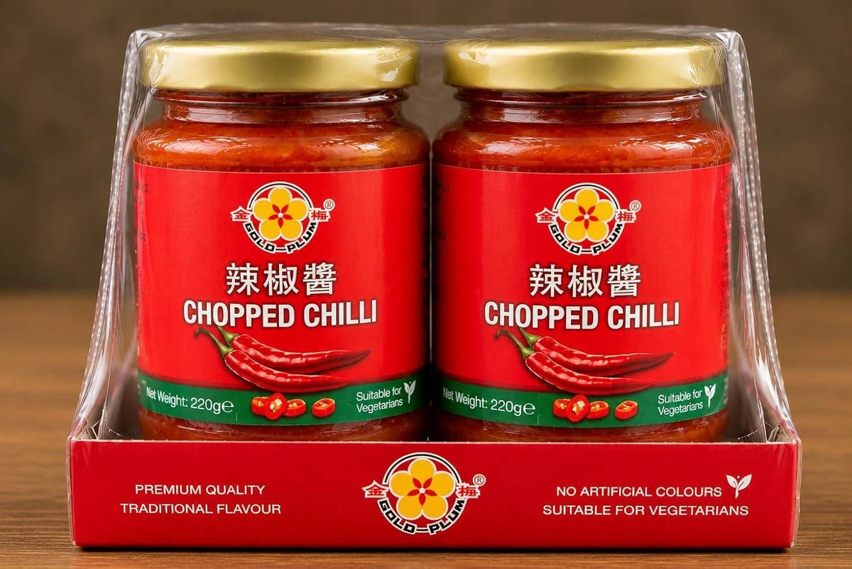 Gold Plum Chopped Chilli Sauce, Traditional Flavour 220g Pack of 2