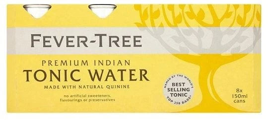 Fever Tree Premium Indian Tonic Water in Cans 8 x 150 ml (Pack of 1)