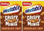 Weetabix Crispy Minis Chocolate Chip Breakfast Wholegrain Cereal Pack 2 x 500g
