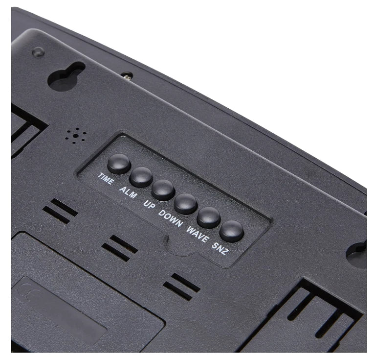 PRECISION Silver LCD Radio Controlled Alarm Clock, Black AP046