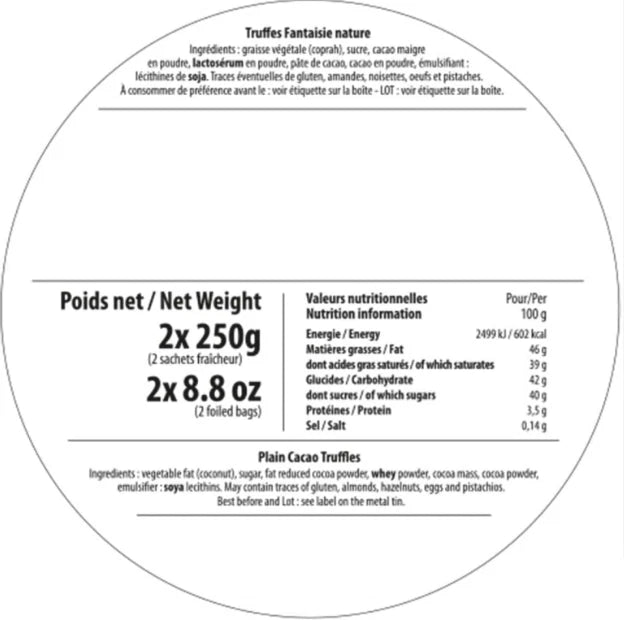 Mathez Fine French Cocoa Powdered Chocolate Truffles 2x 500g Tins