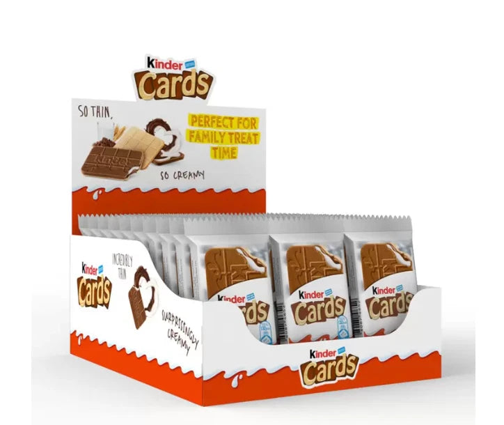 Ferrero Kinder Cards Wafer Biscuit Milk Chocolate Creamy Filling Pack 30 x 25.6g