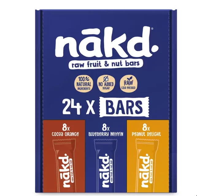 Nakd Yummy Mix Raw Fruit & Nut Snack Bar Gluten Free Variety Natural Pack 24x35g