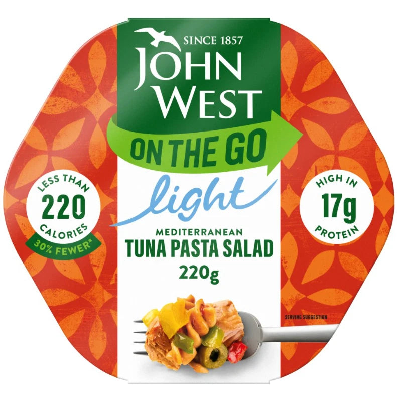 John West on the Go Light Mediterranean Tuna Pasta Salad 220g x 6