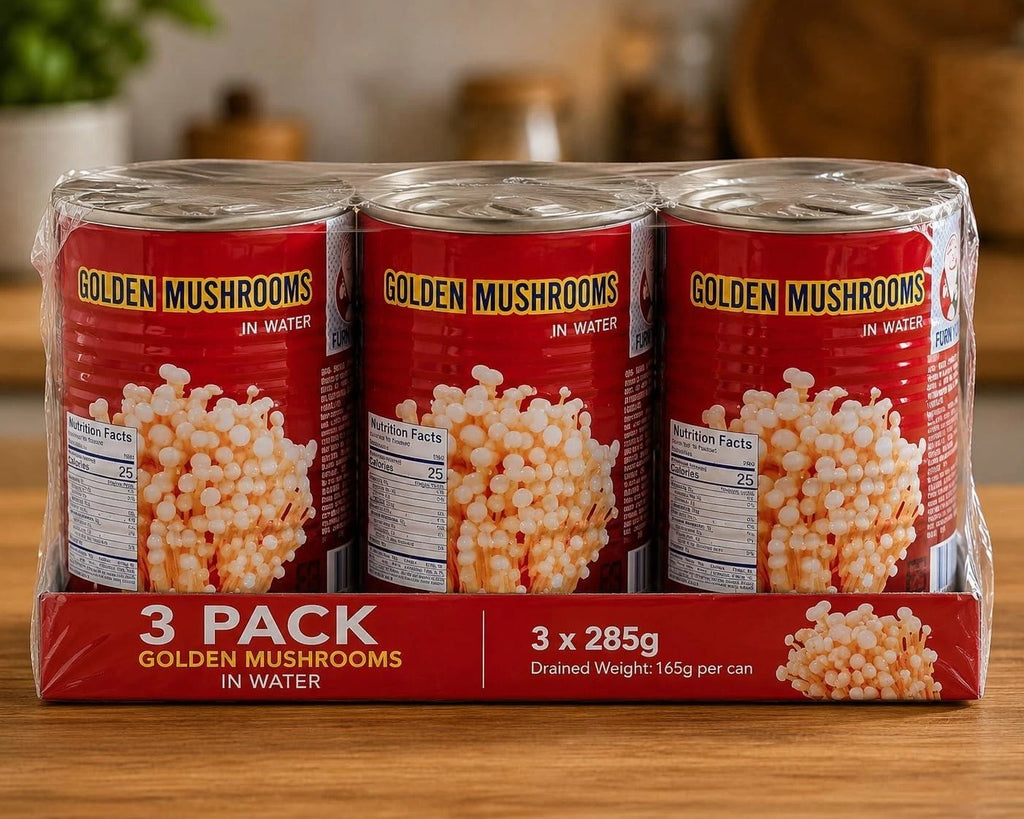 Golden Mushroom in Water 425g x 3, Ideal for Soups, Curries, Stews, Stir-fries