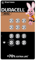 Duracell Speciality CR2032 Lithium Coin Ring Size Long Battery Pack 12 Batteries