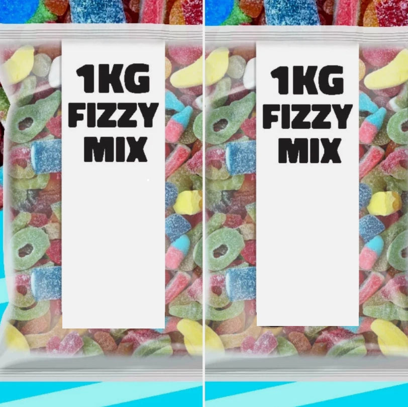 2Kg of Fizzy Pick N Mix Jelly Mix, Chewy and Fizzy Sweets Variety