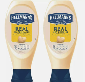 Hellmann's Real Squeezy Creamy Mayonnaise Mayo Sauce Salad Burger Pack 2 x 750ml