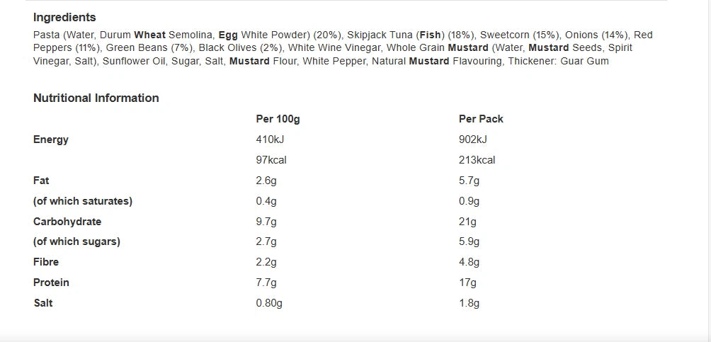 John West Light French Tuna Pasta Salad 220g Pack of 6