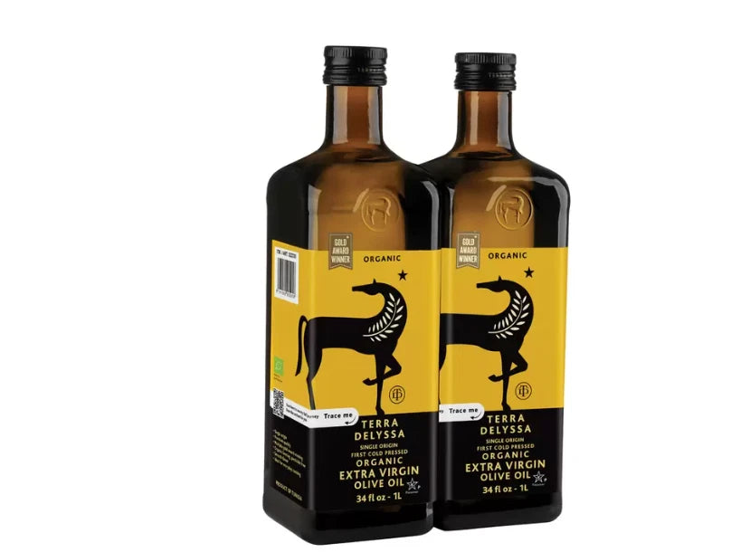 Terra Delyssa Organic Cold-pressed Extra Virgin Olive Oil Rich Bottle Pack 2x1L