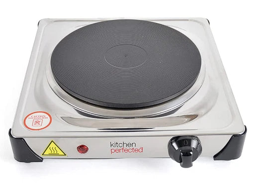 Kitchen Perfected 1500W Single Hotplate Polished Steel - Damaged / Opened Box