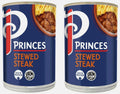 2 x Princes Stewed Steak 392g Can with Beef Steak in a Rich Gravy